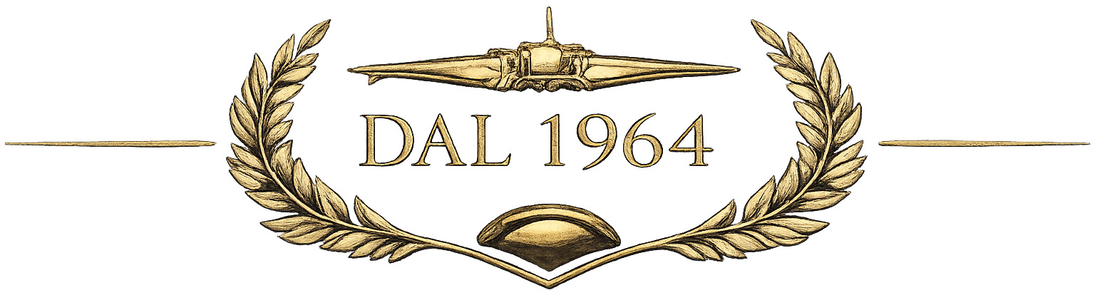 Stemma dorato che celebra la storia dal 1964 del salone Parrucchiere Uomo Orlando a Cologno Monzese.